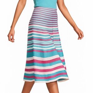 Anthropologie Cecilia Prado Knitted Midi Skirt in Striped A-Line Size M